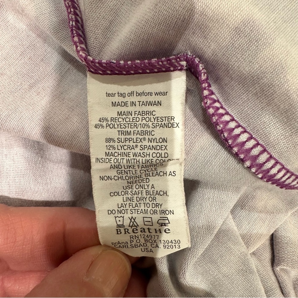 PrAna Amaya Purple Patterned Women's Athletic Dress - Picture 7 of 7